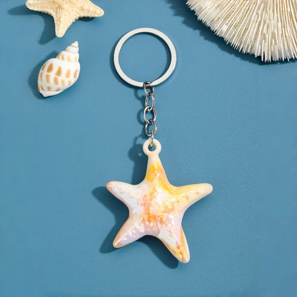 Ocean Christmas Yellow Acrylic Key Chain With Bag Charm Accessories