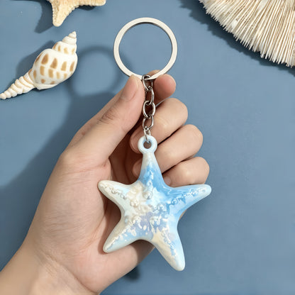 Ocean Christmas Yellow Acrylic Key Chain With Bag Charm Accessories
