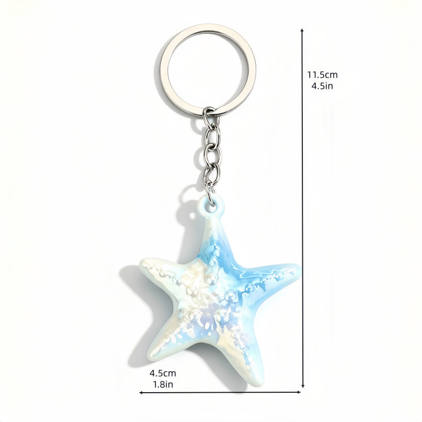 Ocean Christmas Yellow Acrylic Key Chain With Bag Charm Accessories