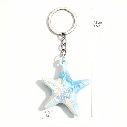 Ocean Christmas Yellow Acrylic Key Chain With Bag Charm Accessories