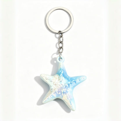 Ocean Christmas Yellow Acrylic Key Chain With Bag Charm Accessories