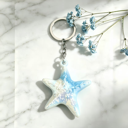 Ocean Christmas Yellow Acrylic Key Chain With Bag Charm Accessories