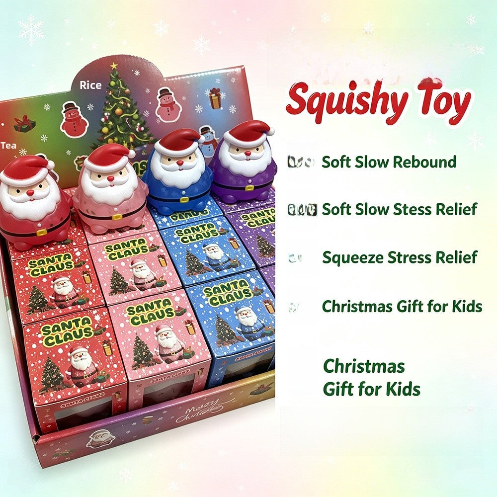 Cute Purple Santa Claus Christmas Squishy Toy Made Of Soft TPR, Perfect Stress Relief Toy For Holiday Fun