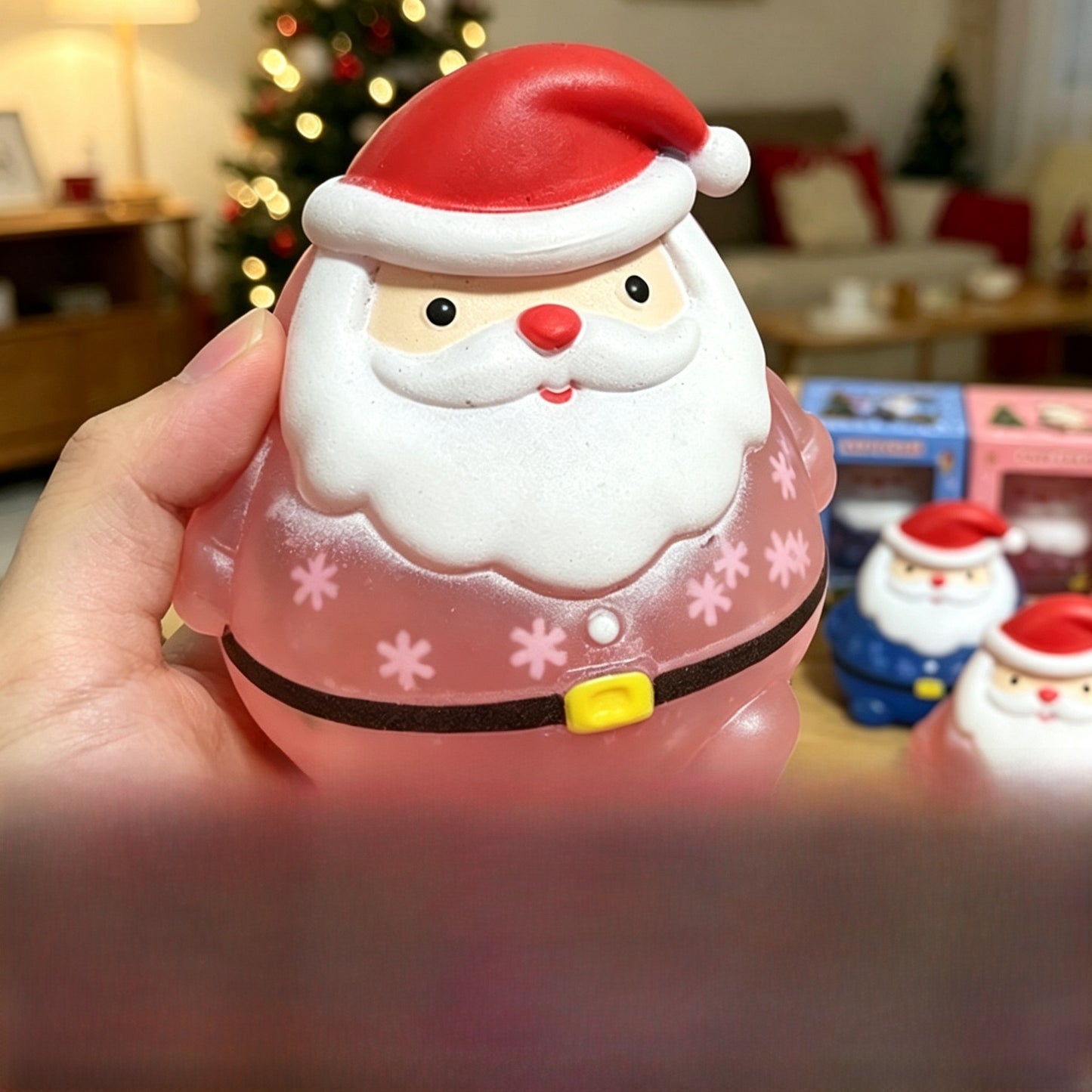 Cute Purple Santa Claus Christmas Squishy Toy Made Of Soft TPR, Perfect Stress Relief Toy For Holiday Fun