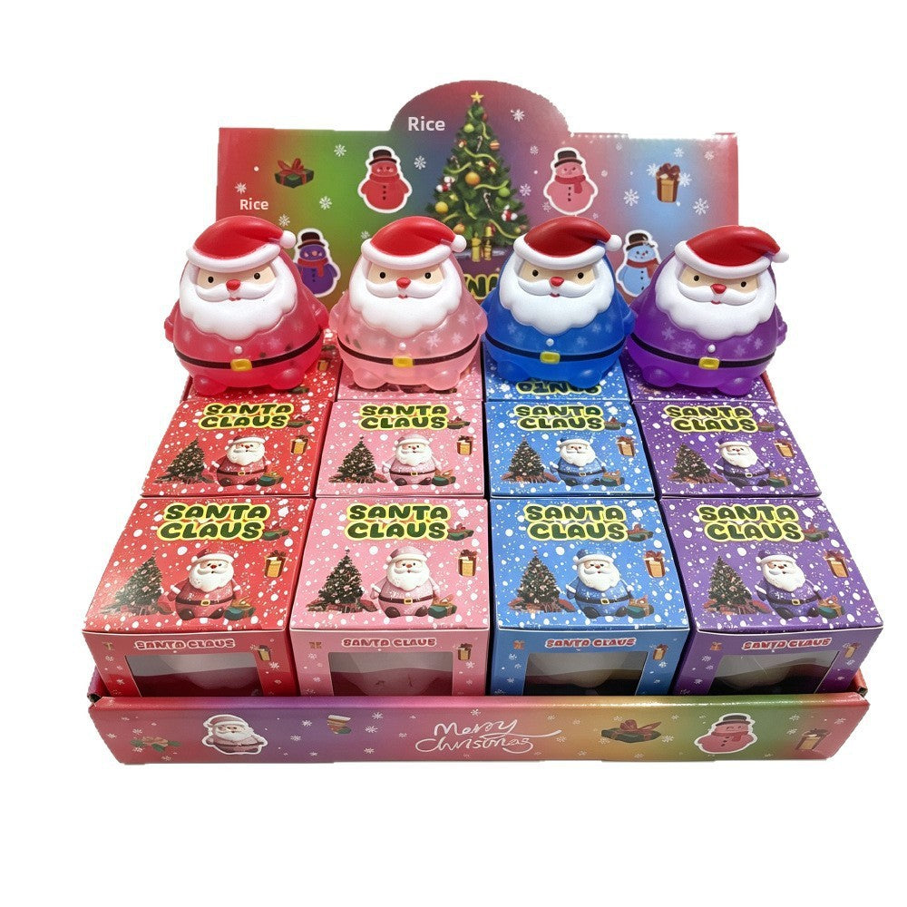 Cute Purple Santa Claus Christmas Squishy Toy Made Of Soft TPR, Perfect Stress Relief Toy For Holiday Fun