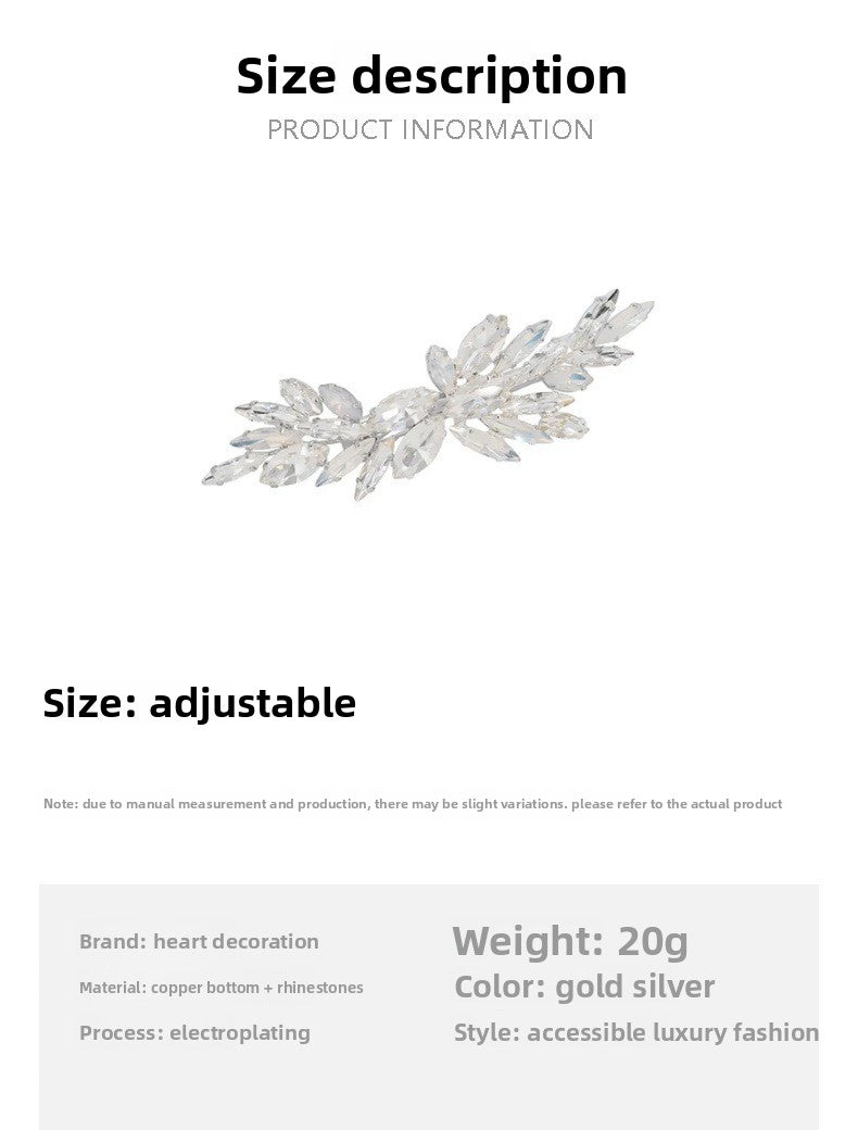 Wedding Leaf Hairpin For Women In Alloy With Rhinestones, Perfect For Wedding Season