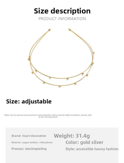 Geometric Bridal Jewelry Headband For Women With Rhinestones, Perfect For Wedding Season