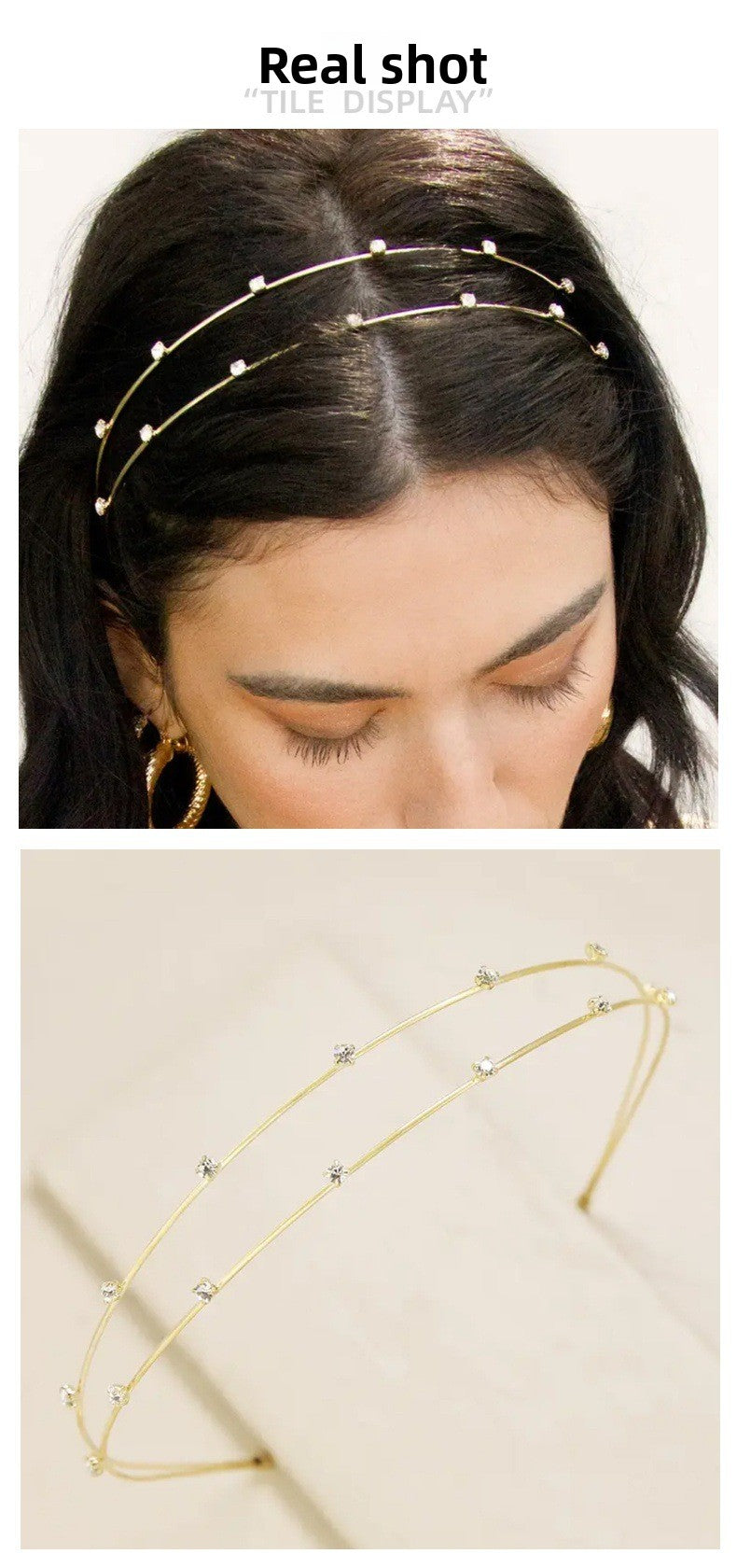 Geometric Bridal Jewelry Headband For Women With Rhinestones, Perfect For Wedding Season