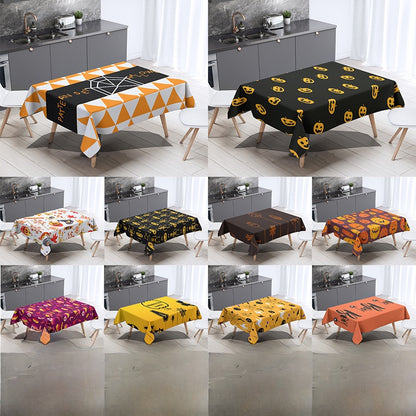Nordic Style Halloween Tablecloth In Polyester With Printing Pattern, Perfect For Home Decor And Party Use