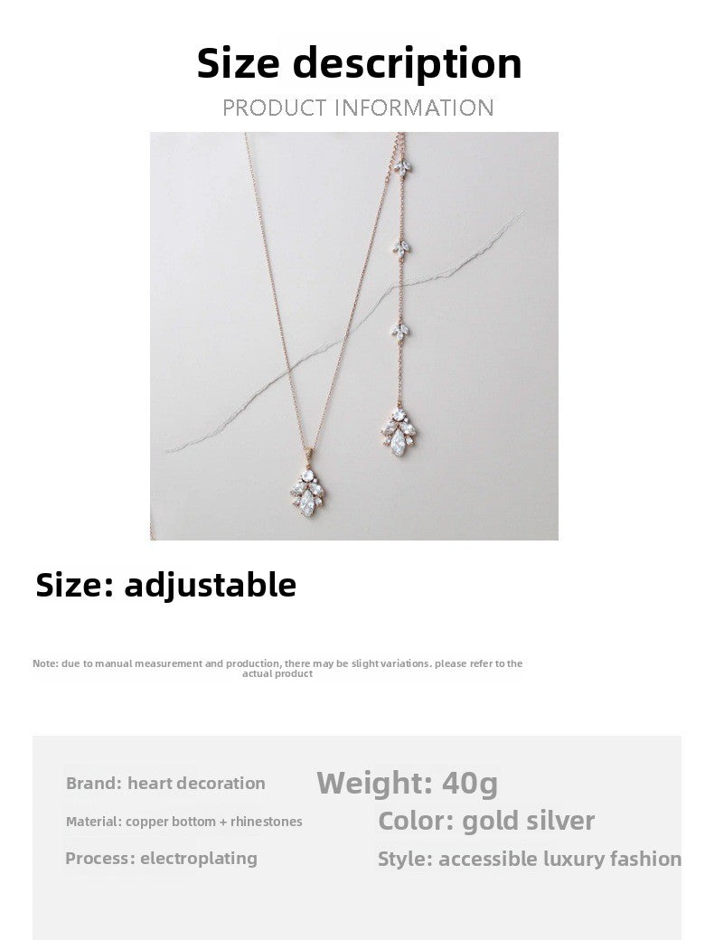 Silver Alloy Body Chain For Women With Leaf Pattern And Electroplated Finish, Featuring Rhinestones