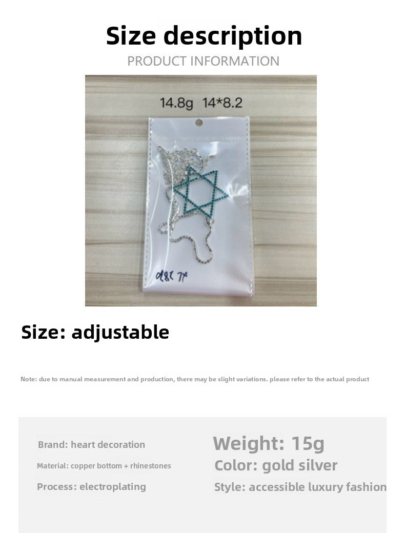 Geometric Alloy Pendant With Electroplated Gold Plating And Rhinestone Inlay In Silver