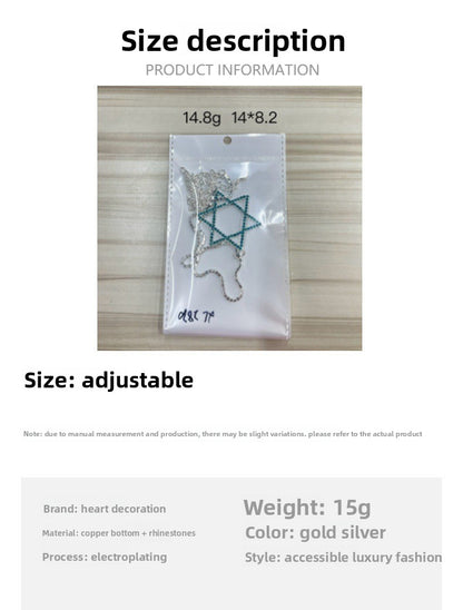 Geometric Alloy Pendant With Electroplated Gold Plating And Rhinestone Inlay In Silver