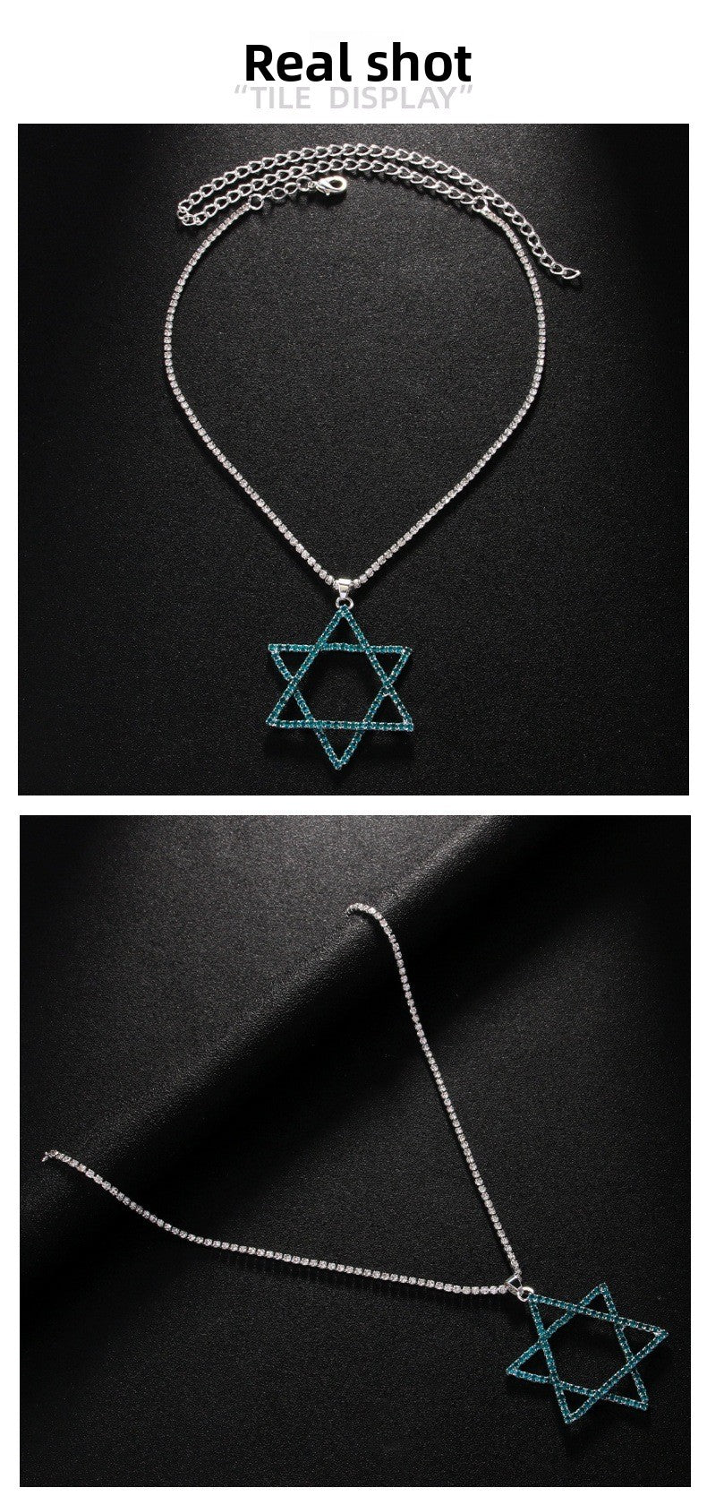 Geometric Alloy Pendant With Electroplated Gold Plating And Rhinestone Inlay In Silver