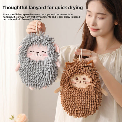 Cute Chenille Towels With Embroidery, Soft And Absorbent Hand Towels For Home Use