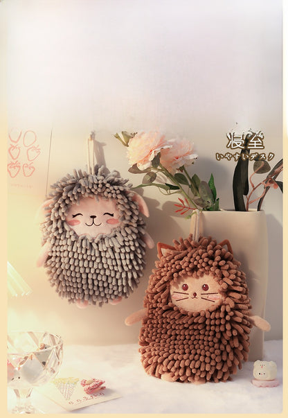 Cute Chenille Towels With Embroidery, Soft And Absorbent Hand Towels For Home Use