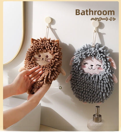 Cute Chenille Towels With Embroidery, Soft And Absorbent Hand Towels For Home Use