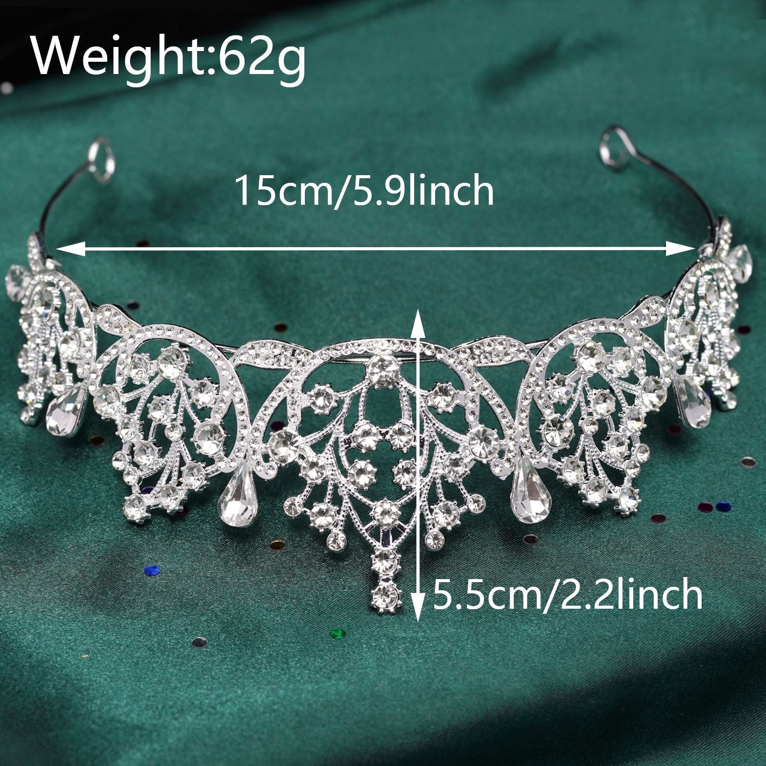 Baroque Style Crown Hair Accessory For Women In Alloy Featuring White Crystal Inlay, Perfect For Birthday Celebrations