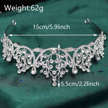 Baroque Style Crown Hair Accessory For Women In Alloy Featuring White Crystal Inlay, Perfect For Birthday Celebrations
