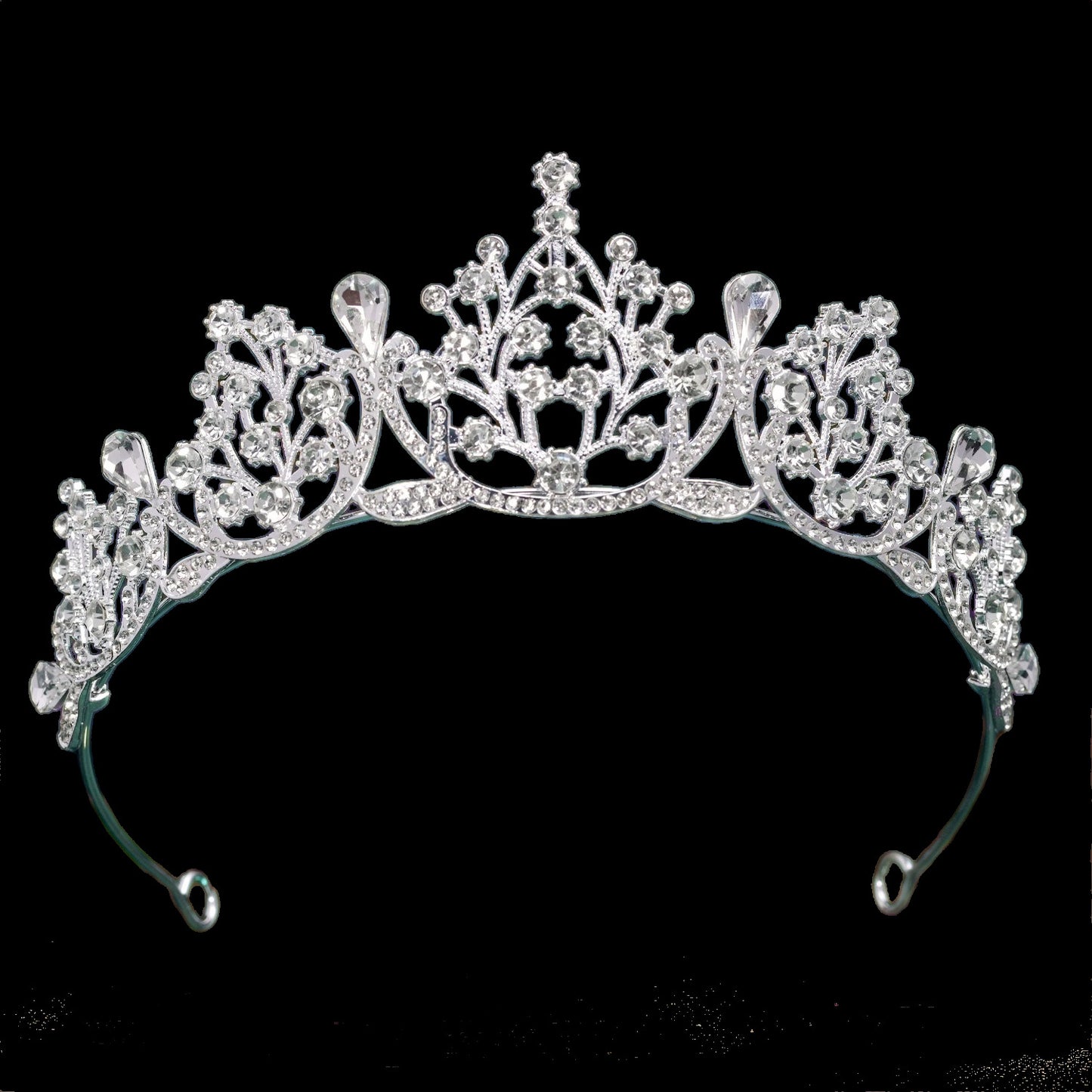Baroque Style Crown Hair Accessory For Women In Alloy Featuring White Crystal Inlay, Perfect For Birthday Celebrations