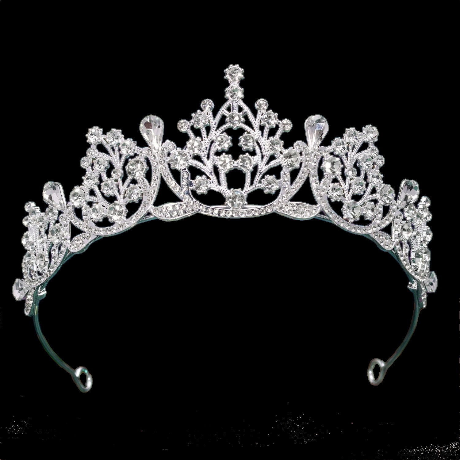 Baroque Style Crown Hair Accessory For Women In Alloy Featuring White Crystal Inlay, Perfect For Birthday Celebrations