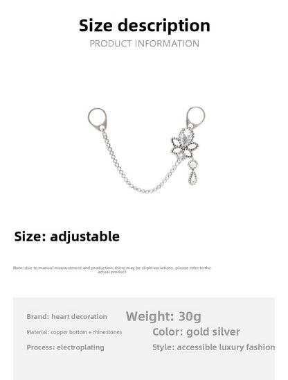 Electroplated Silver Water Droplets Bag Pendant In Alloy With Rhinestone Inlay