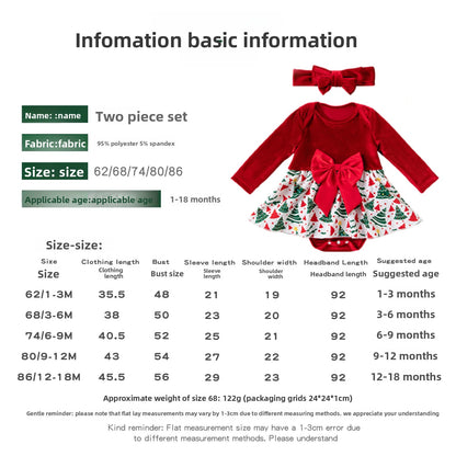 Christmas Polyester Romper For Baby Girl In Beige, Perfect Holiday Outfit For Baby 0-2 Years