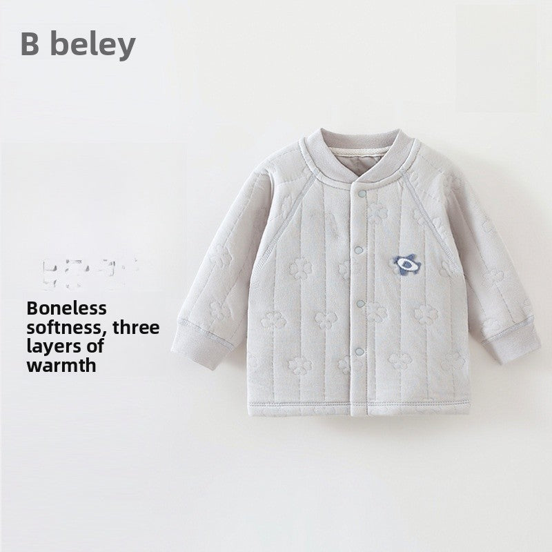 Cartoon Children's Coat Made Of Over 90% Cotton, Warm And Comfortable For Babies 0-2 Years, Ideal For Daily Wear