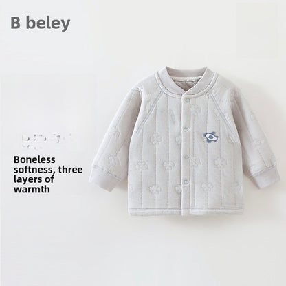 Cartoon Children's Coat Made Of Over 90% Cotton, Warm And Comfortable For Babies 0-2 Years, Ideal For Daily Wear