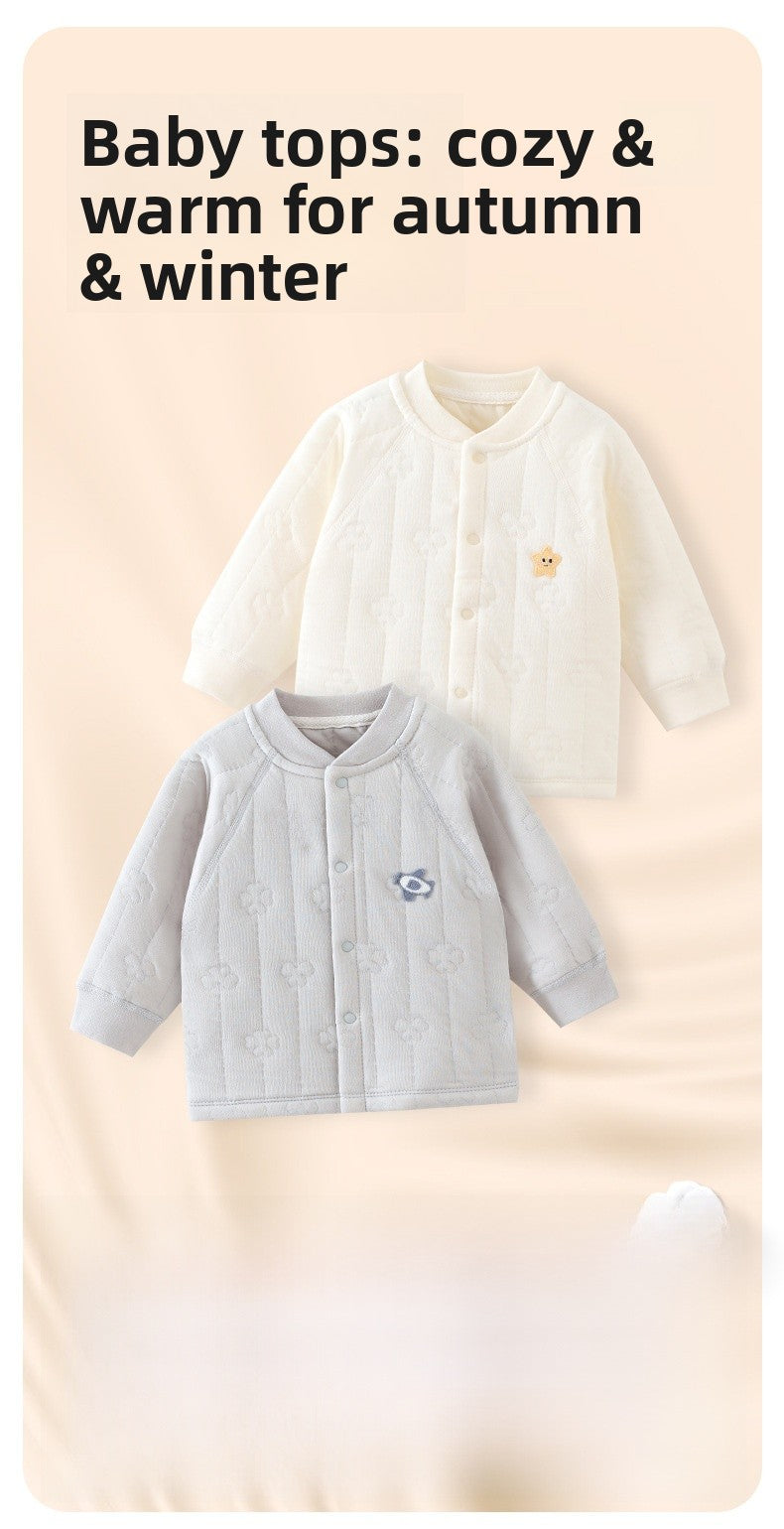 Cartoon Children's Coat Made Of Over 90% Cotton, Warm And Comfortable For Babies 0-2 Years, Ideal For Daily Wear