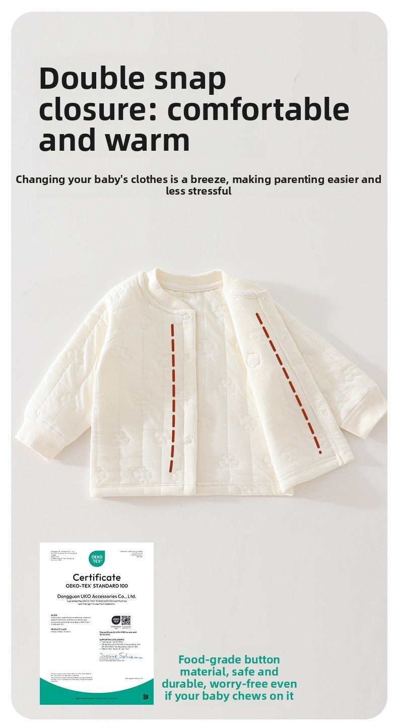 Cartoon Children's Coat Made Of Over 90% Cotton, Warm And Comfortable For Babies 0-2 Years, Ideal For Daily Wear