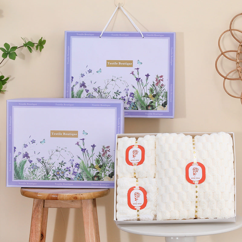 Towels And Shower Cap Gift Set, Perfect For Home Textiles And Bathroom Essentials