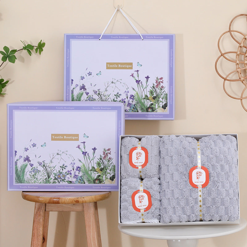 Towels And Shower Cap Gift Set, Perfect For Home Textiles And Bathroom Essentials