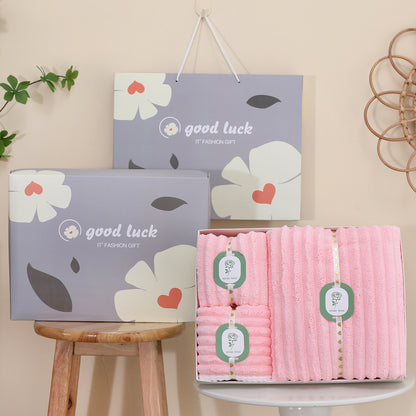 Towels And Shower Cap Gift Set, Perfect For Home Textiles And Bathroom Essentials