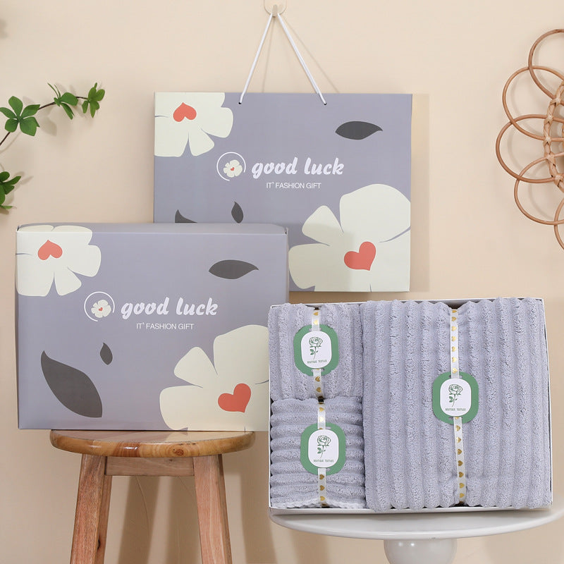 Towels And Shower Cap Gift Set, Perfect For Home Textiles And Bathroom Essentials