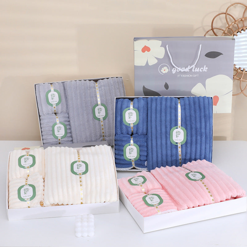 Towels And Shower Cap Gift Set, Perfect For Home Textiles And Bathroom Essentials