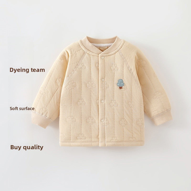 Cartoon Children's Coat Made Of Over 90% Cotton, Warm And Comfortable For Babies 0-2 Years, Ideal For Daily Wear