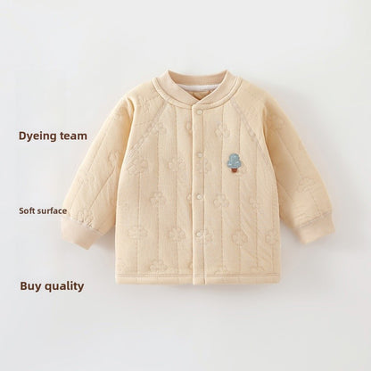 Cartoon Children's Coat Made Of Over 90% Cotton, Warm And Comfortable For Babies 0-2 Years, Ideal For Daily Wear