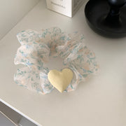 White Floral Mesh Hair Tie