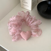 Crushed Floral Mesh Hair Tie