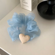 Blue Grid Mesh Hair Tie
