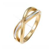 Gold Cross-set White Mother-of-pearl Ring