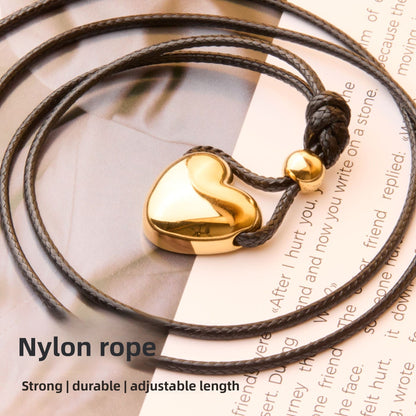 Heart Shape Pendant For Women In Simple Style, Made Of Titanium Steel With 18K Real Gold Electroplated Plating