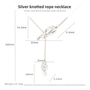 Silver-white Knotted Rope Necklace