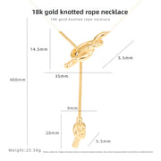 18K Gold Knotted Rope Necklace