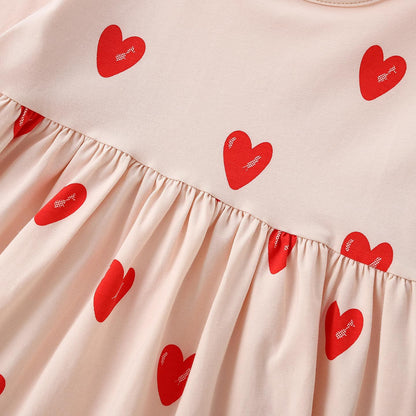 Girls' Cartoon Princess Dress In Cotton With Long Sleeves, Perfect For Toddler Autumn Wear