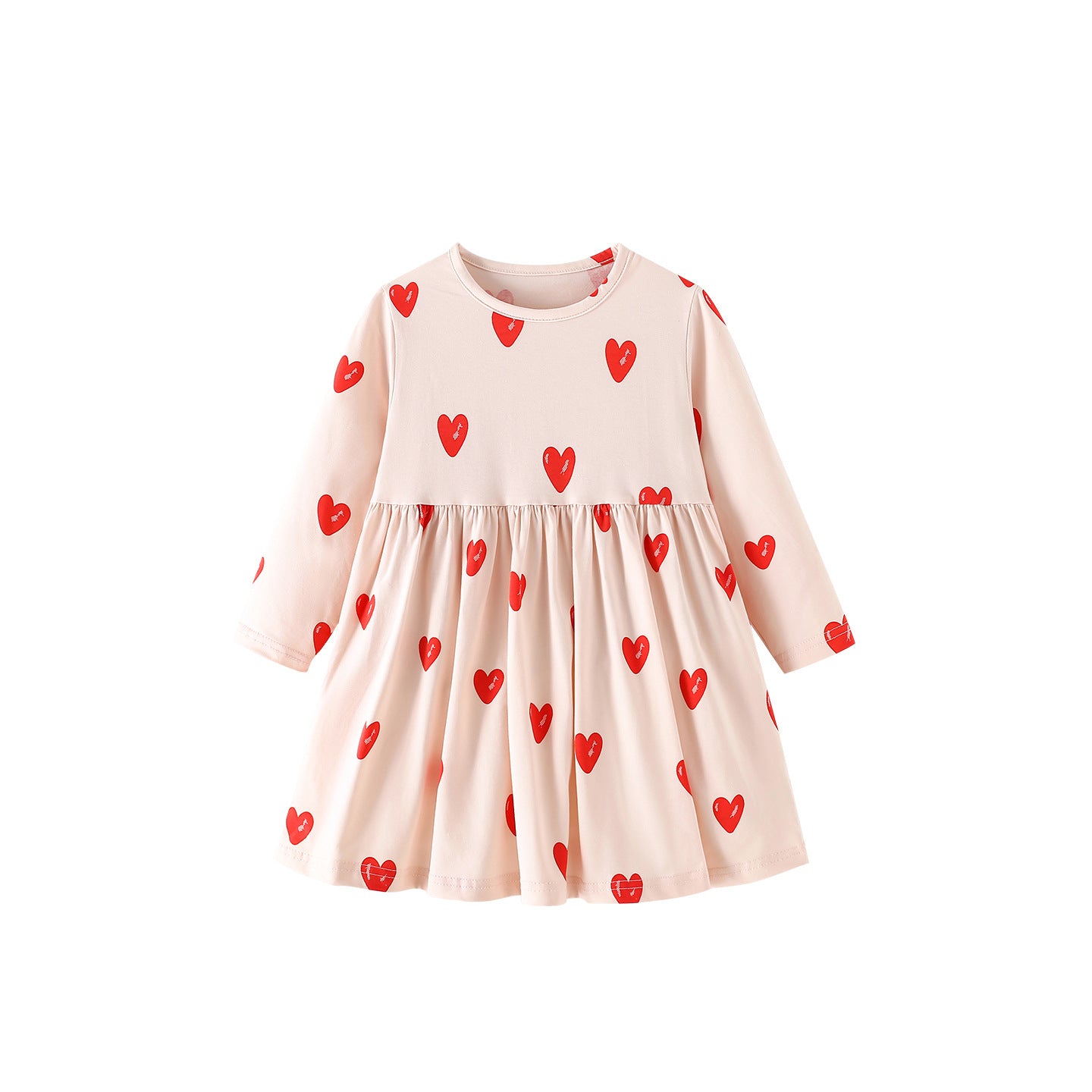 Girls' Cartoon Princess Dress In Cotton With Long Sleeves, Perfect For Toddler Autumn Wear