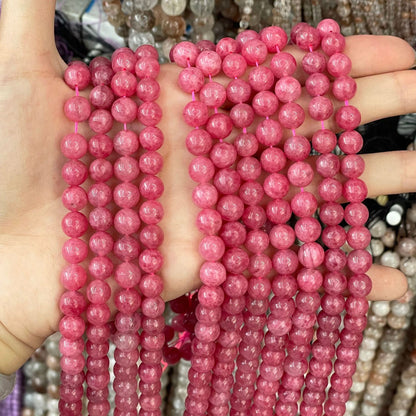 Polished Natural Stone Beads With Smooth Embellishment, 8mm Diameter, Baroque Style For Jewelry Making