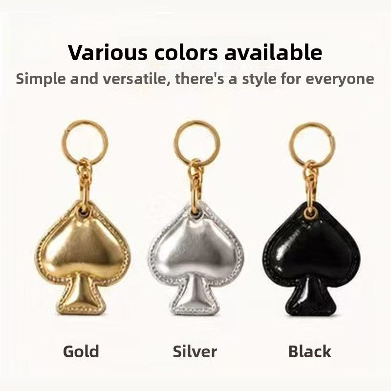 New Year Gold Card Key Chain With PU Leather Bag Charm Accessory