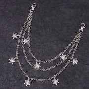 Six-pointed Star Multi-layered Pant Chain in White K