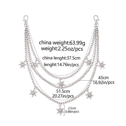 Maple Leaf Hip-Hop Waist Chain In Frosted Metal Finish, Unisex Accessory